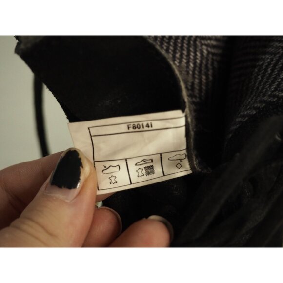 Ugg Zea Black Leather Fold-over Gray Sheepskin Detail Wedge Heel Winter Boots, 5 - Picture 8 of 10